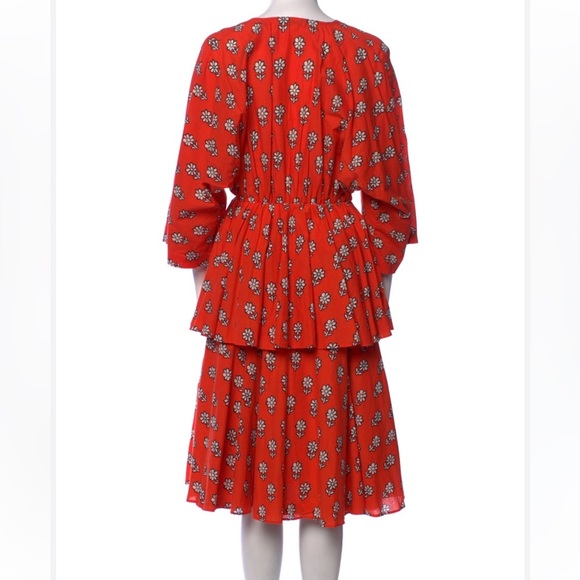 Rhode Orange Floral Print Midi Length Dress size S - Picture 11 of 12